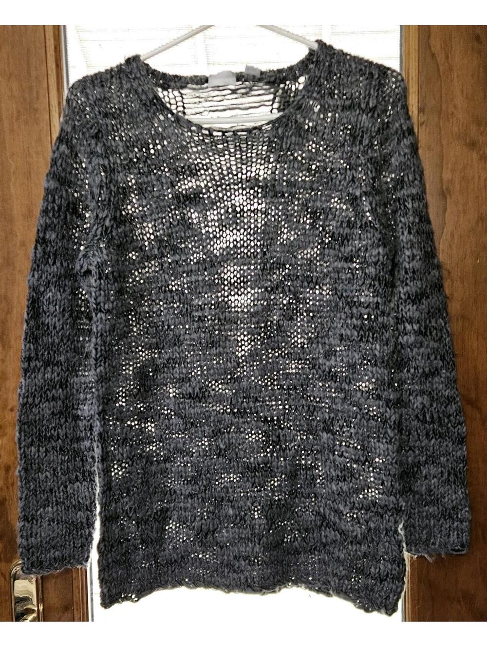 Womens Zero Degrees Celsius Mau Yarn Sweater - Small - Bloomingdales Charcoal